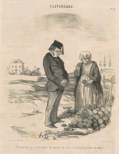 Te zeggen dat ik aardappelen had geplant ... door Honoré Daumier