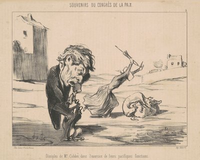 Discipelen van M. Cobden door Honoré Daumier