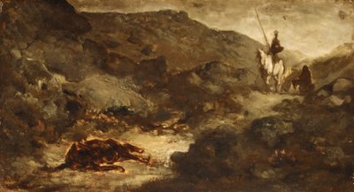 Don Quichot en de Dode Muil, na 1864 door Honoré Daumier