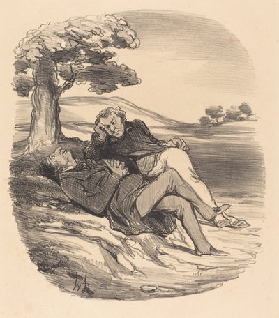 Zacht Vermaak van een Gepensioneerde IJzerhandelaar... door Honoré Daumier