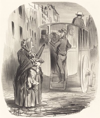 Sorry, burger... ik ontvang geen honden... door Honoré Daumier