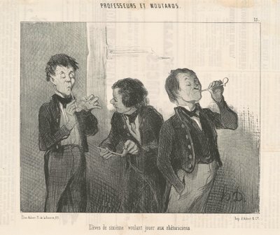 Elèves de sixième willen retorici spelen door Honoré Daumier
