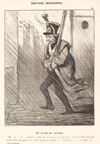 Parijse Emoties: Een Slachtoffer van de Facties door Honoré Daumier