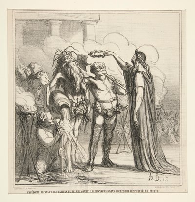 Empedocles ontvangt door Honoré Daumier
