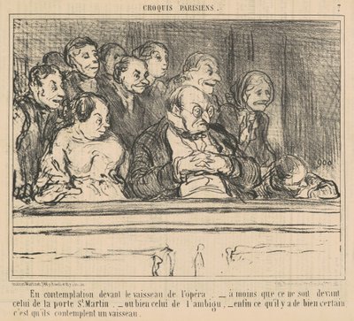 In contemplatie voor het schip van de opera door Honoré Daumier