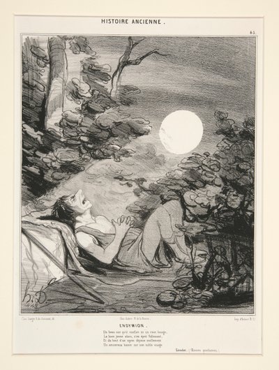 Endymion, plaat 45 uit Histoire Ancienne door Honoré Daumier