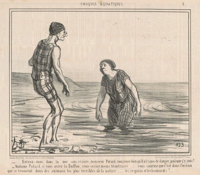 Entrez donc dans la mer sans crainte ... door Honoré Daumier