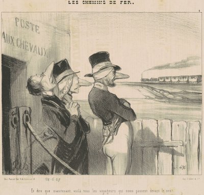 Et ... Voila ...Les voyageurs qui nous passent devant le nez! door Honoré Daumier