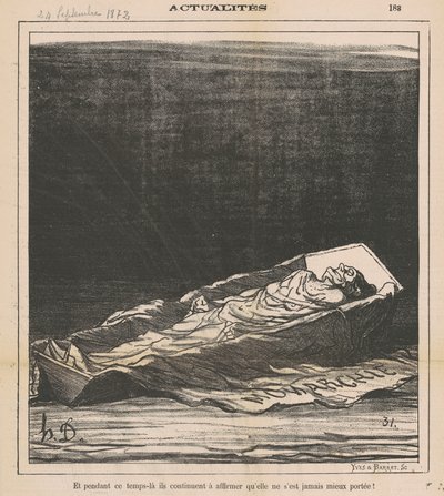 En ondertussen blijven ze volhouden dat ze nooit beter is geweest! door Honoré Daumier