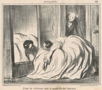 Studie van eerbied voor de quadrille van de lansiers door Honoré Daumier
