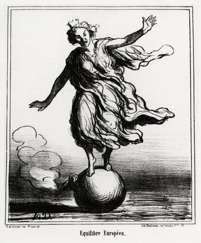 Europese balans. Illustratie door Honore Daumier, gepubliceerd in het nieuws, 
