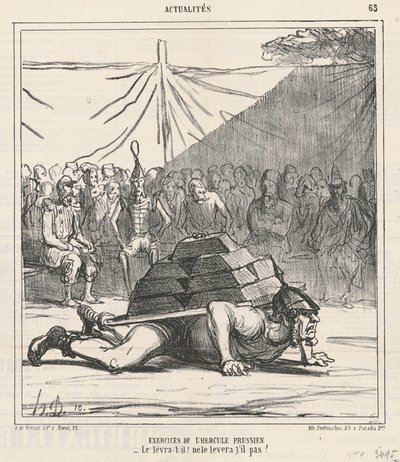 Oefeningen van de Pruisische Hercules door Honoré Daumier