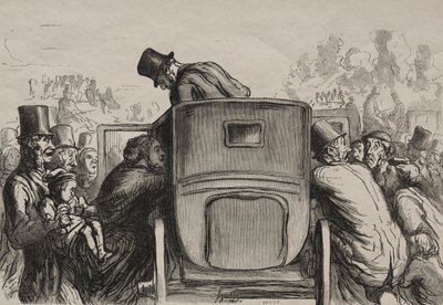 Wereldtentoonstelling: De Vreemdeling Vindt Alle Gemakken om naar zijn Hotel Terug te Keren door Honoré Daumier
