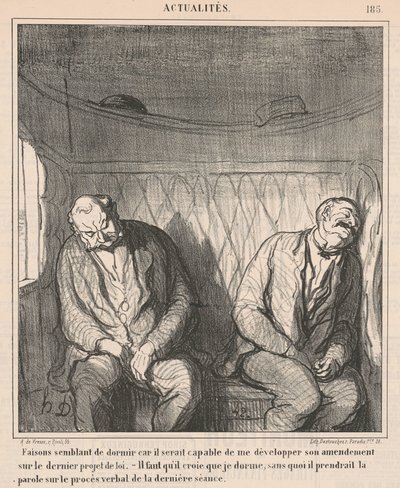 Laten we doen alsof we slapen ... door Honoré Daumier