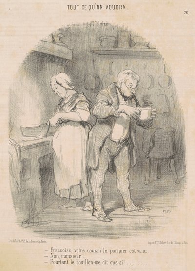 François, uw neef de brandweerman is gekomen ... door Honoré Daumier