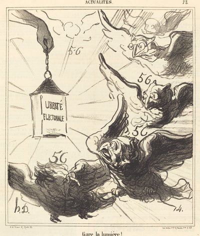 Pas op voor het licht! door Honoré Daumier