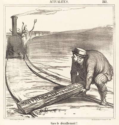 Pas op voor de ontsporing! door Honoré Daumier