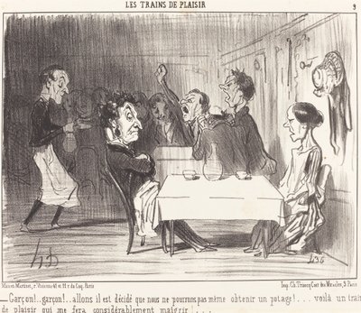 Garçon!... garçon!... allons il est décidé... door Honoré Daumier