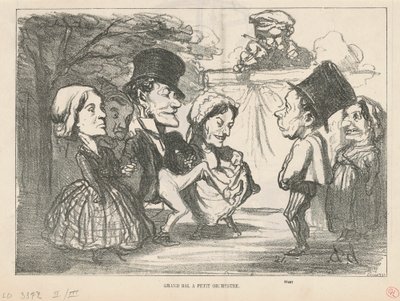 Groot bal met klein orkest... (recto); Een vennootschap onder firma (verso) door Honoré Daumier