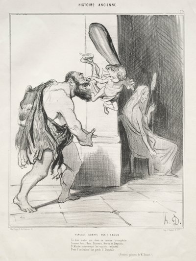 Hercules getemd door liefde door Honoré Daumier
