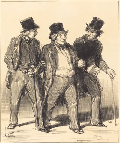 Het lijkt me dat ik... een... hond... zonder muilkorf zie!... door Honoré Daumier