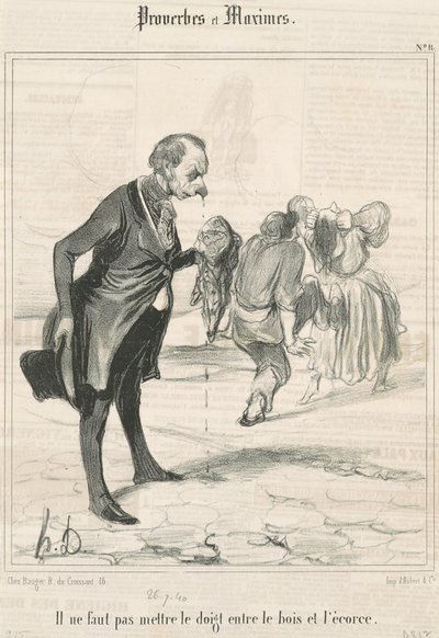 Je moet je vinger niet erin steken ... door Honoré Daumier