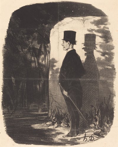 Er is niets aan te doen, ik moet dit... bos... oversteken... door Honoré Daumier