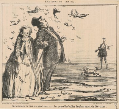 Nadeel van het schieten op patrijzen ... door Honoré Daumier