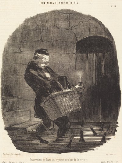 Ongemak van huren... niet ver van een rivier door Honoré Daumier