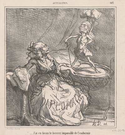 Hoe ik hem ook wiegde ... door Honoré Daumier