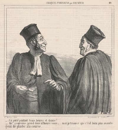 Ik heb drie en een half uur gesproken! door Honoré Daumier