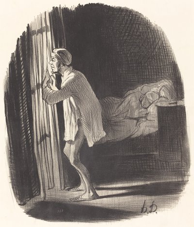 Ik geloof dat ik een uil heb horen zingen... door Honoré Daumier