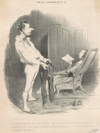 Het kan me niet schelen over uw mevrouw Sand... door Honoré Daumier