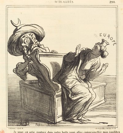 Alstublieft, ga terug in uw doos... door Honoré Daumier