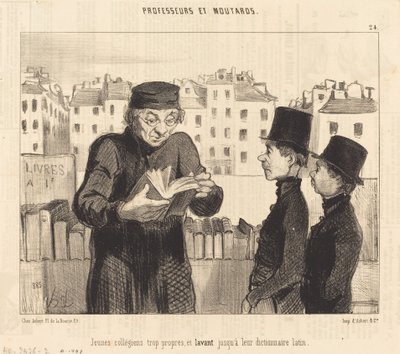 Jonge Studenten... wassen zelfs hun Latijnse woordenboek door Honoré Daumier