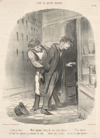 Ik wil drinken! Maar ik zeg je ... door Honoré Daumier