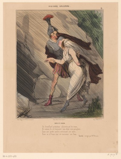 Karikatuur van Aeneas en Dido door Honoré Daumier