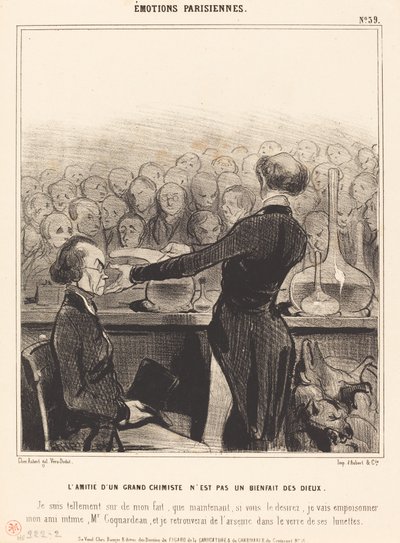 De vriendschap van een grote chemicus door Honoré Daumier