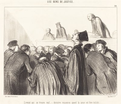 De advocaat die zich onwel voelt door Honoré Daumier