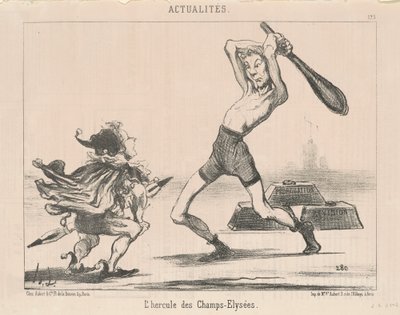 De Hercules van de Champs-Elysées door Honoré Daumier