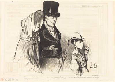 La Maman - Is het niet lief om zijn suikergoed te eten!... door Honoré Daumier