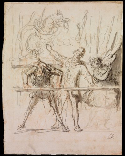 De Parade door Honoré Daumier