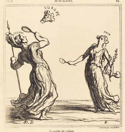 Het Spel van Volant door Honoré Daumier