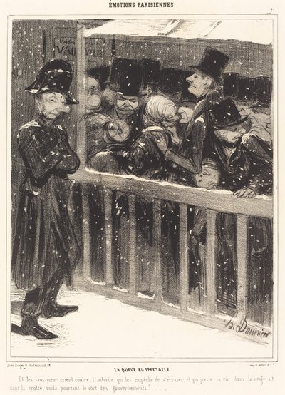 De rij bij de voorstelling door Honoré Daumier