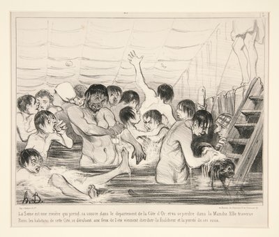 De Seine is een rivier die ontspringt in het departement van de Côte d door Honoré Daumier