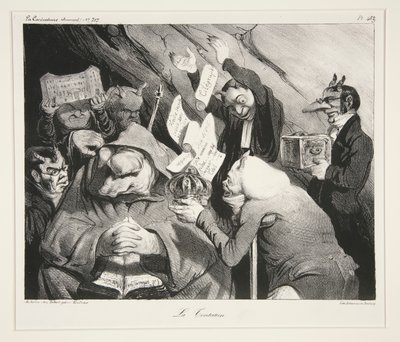 De Verleiding, pl. 453 uit het tijdschrift La Caricature no. 217 door Honoré Daumier