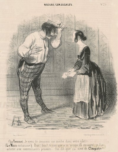 De vrouw. Ik heb net een lont ontdekt... door Honoré Daumier