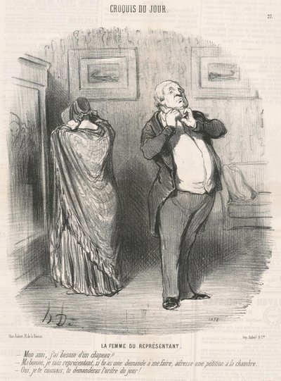 De vrouw van de vertegenwoordiger door Honoré Daumier