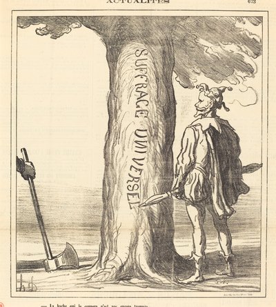 De bijl die hem zal hakken is nog niet gehard door Honoré Daumier