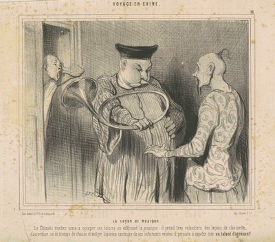 De muziekles door Honoré Daumier